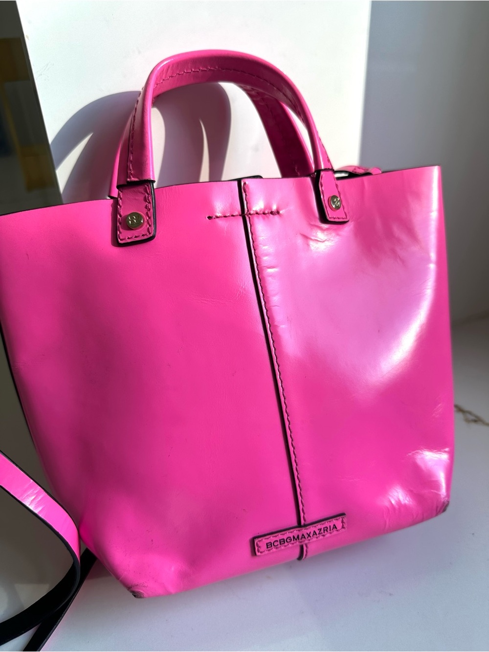 BCBGMaxAzria Hot Pink Crossbody satchel - Picture 5 of 9